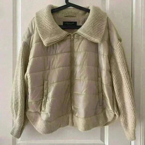 Marc new york andrew marc puffer coat with knit sleeves